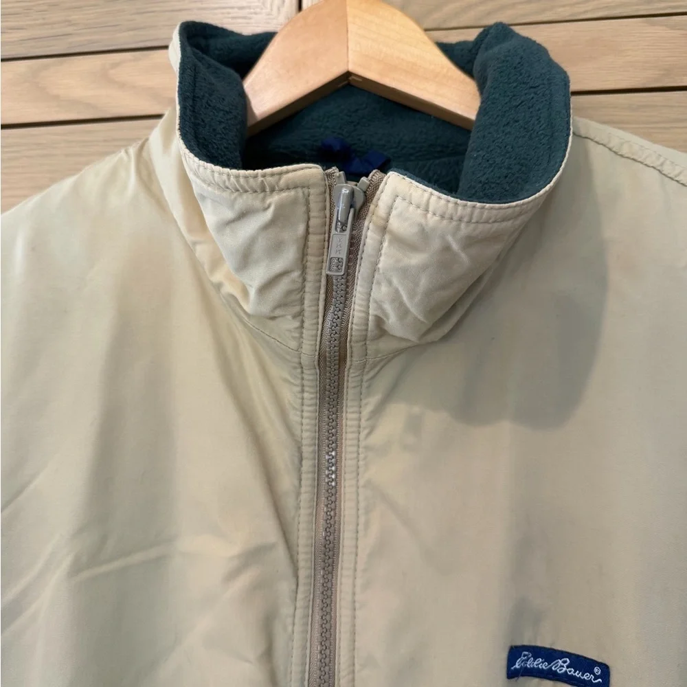 Vintage Eddie Bauer Men's Bomber Style Fleece Lined Zipper Jacket Pockets / LG